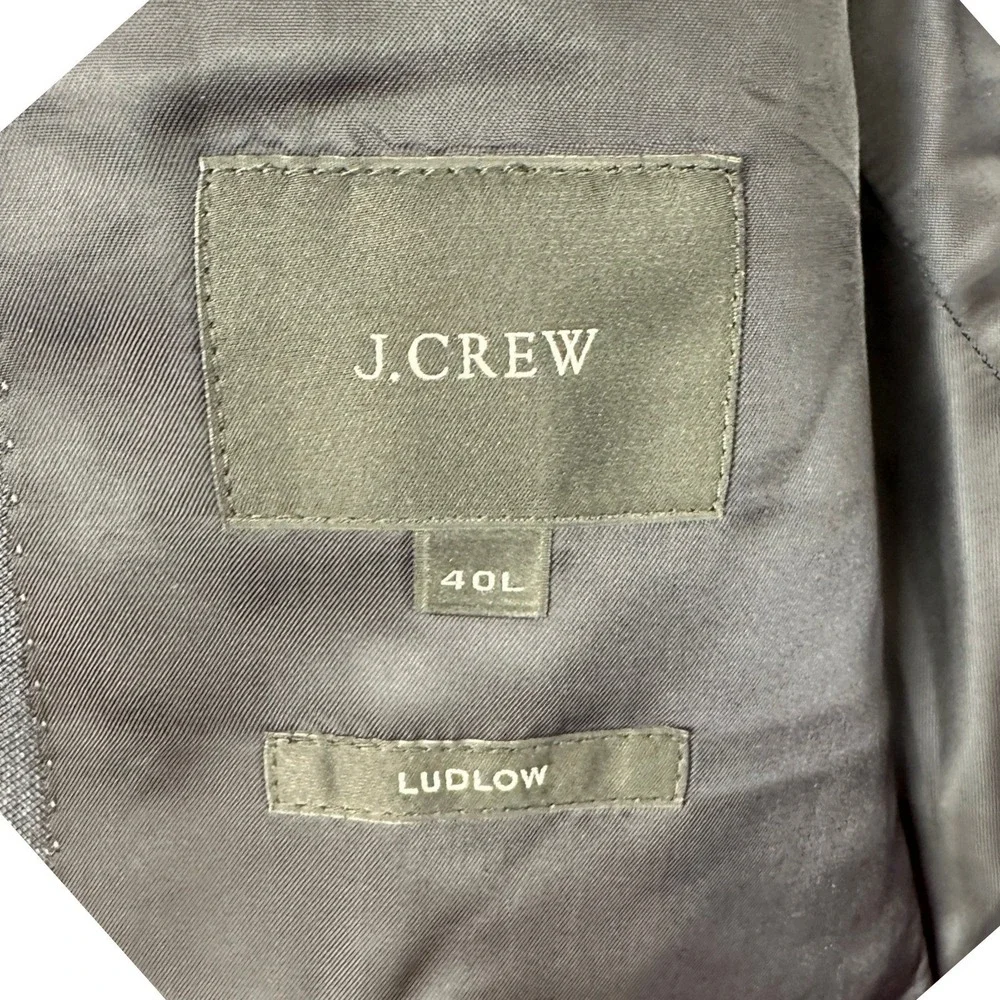 J Crew Ludlow Blazer Men 40L Charcoal Grey Italian Wool Tollegno 1900 Sport Coat